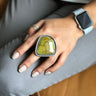 big flat semi precious stone turquoise ring