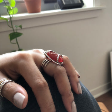 carnelian stone ring gift idea