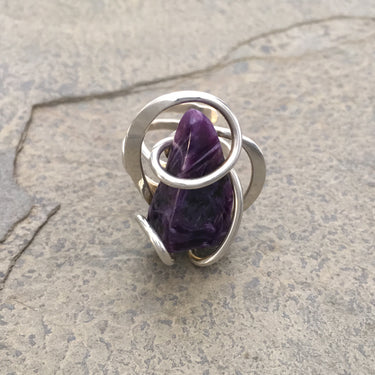 gemstone and sterling silver ring