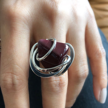 RED JASPER WAVE RING