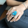 wire wrap turquoise stone ring with sterling silver
