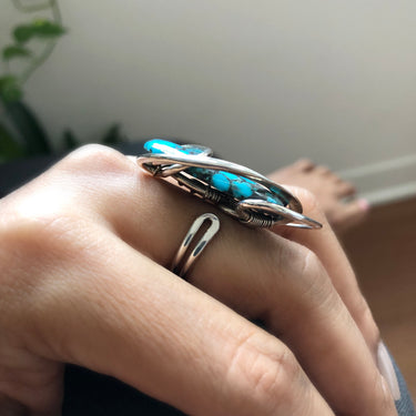 adjustable ring hand made for the turquoise lover
