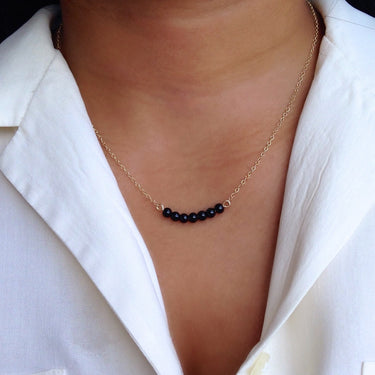 dainty pendant black pearl necklace